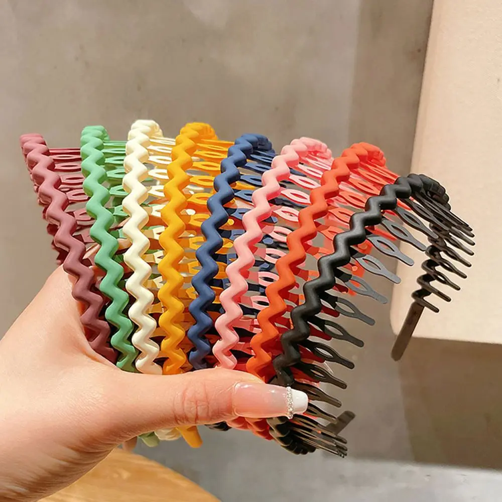 Children Simple Matte Plastic Bezel Headband Hair Comb Hairbands With Teeth Colorful Kids Hair Hoop Women Girls Hair Accessories