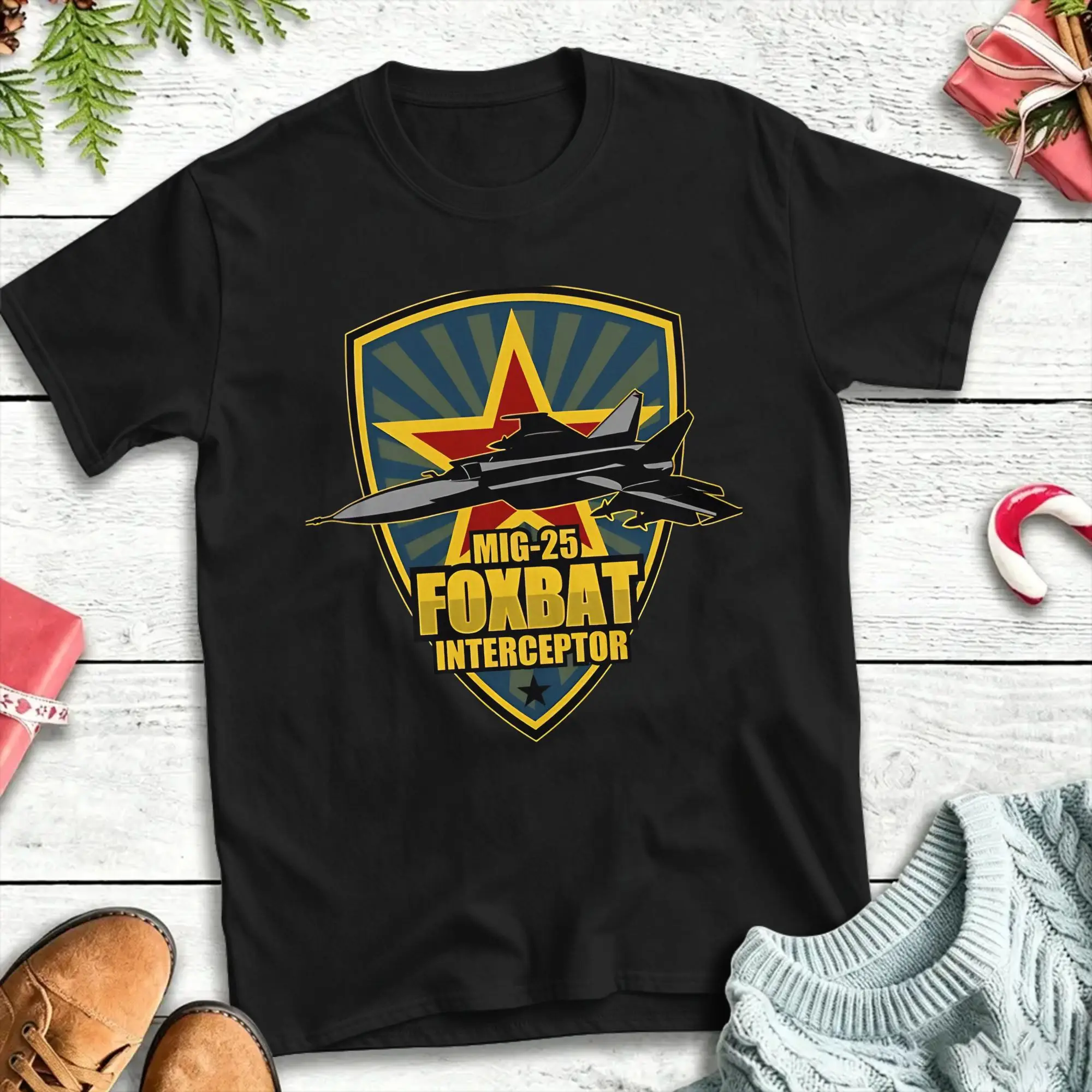 Mig 25 Foxbat Interceptor Men's T Shirt  Casual Tees Short Sleeve Round Collar T-Shirt Cotton Plus Size Clothes