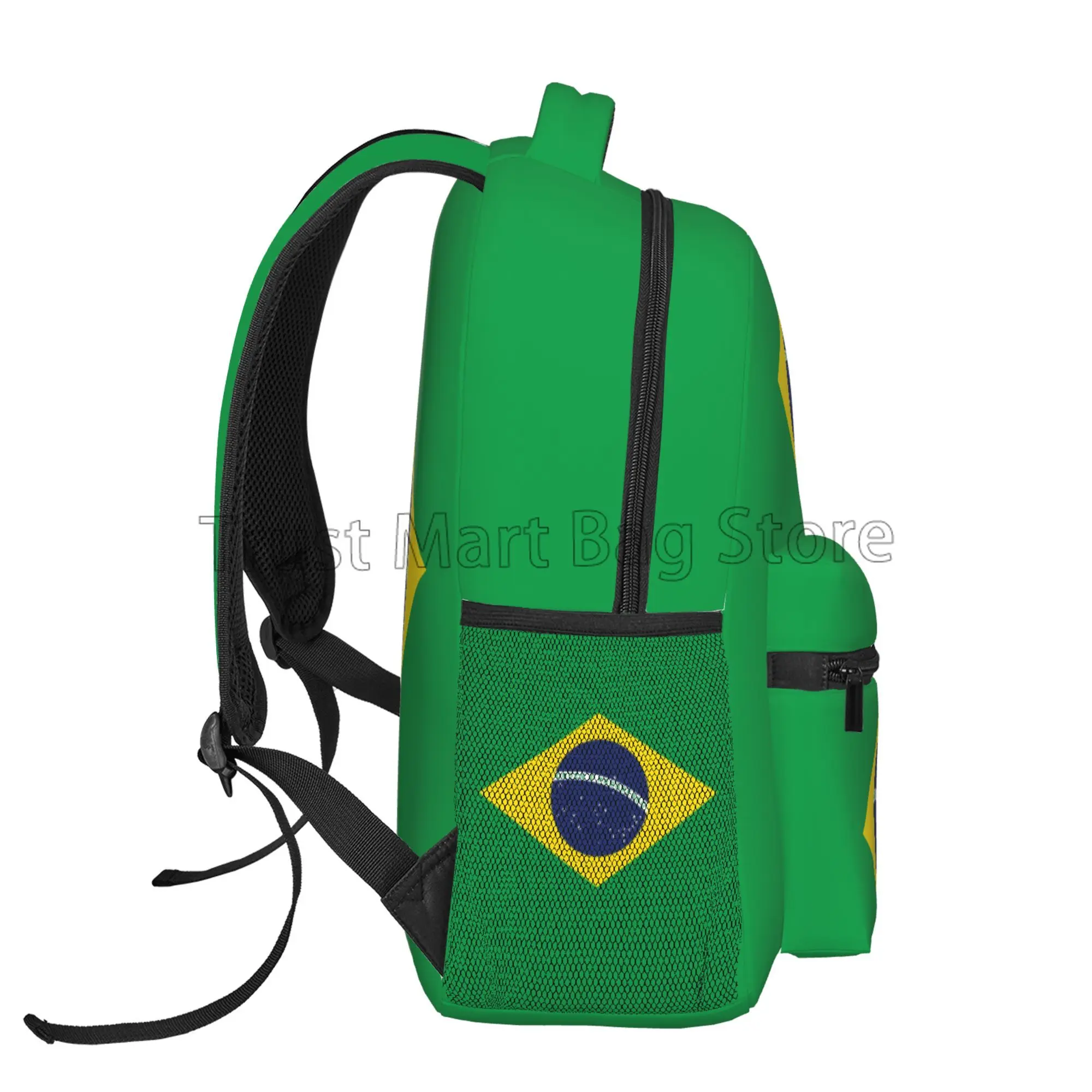 Mochila bandeira brasileira para homens e mulheres, bolsa de ombro, mochila escolar de grande capacidade, mochila casual para meninos e meninas, viagem ao ar livre