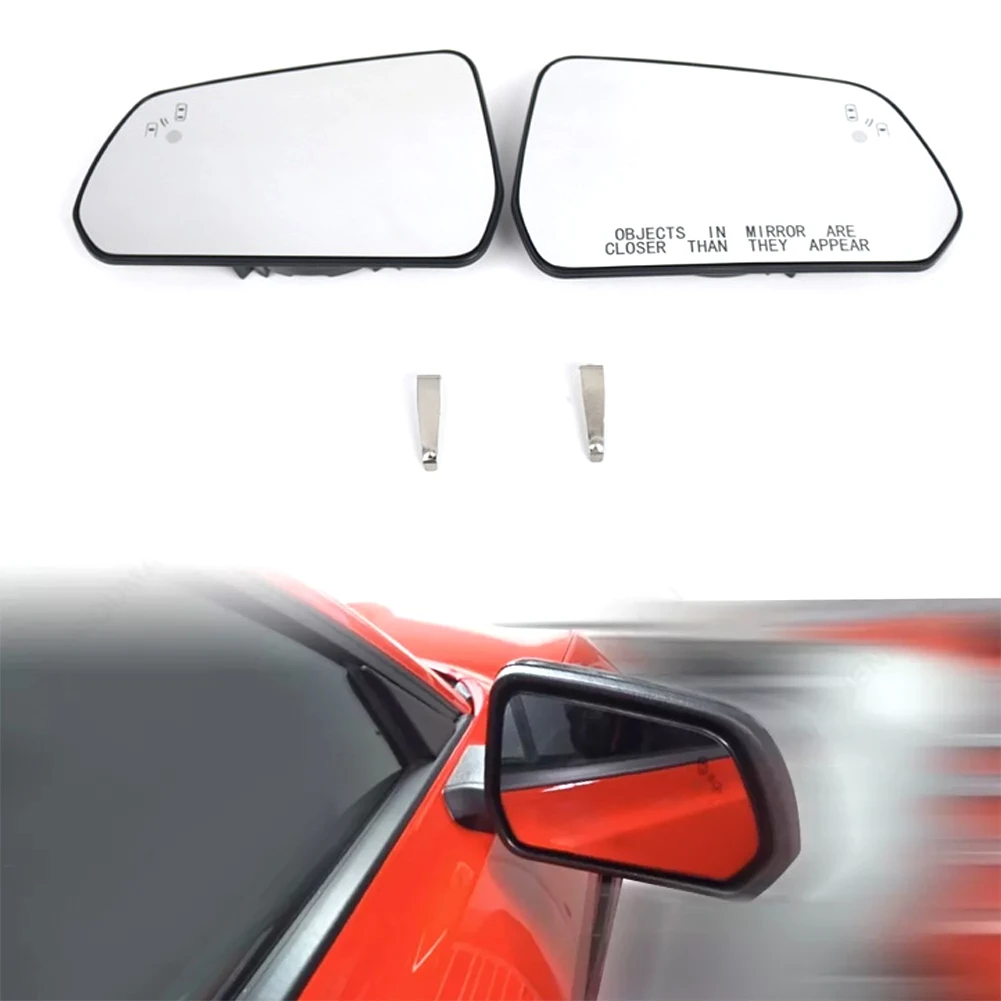 

2Pcs Pair Heated Blind Spot Side View Wing Mirror Glass FR3Z-17K707-G FR3Z-17K707-R For Ford Mustang 2015-2017-A65M