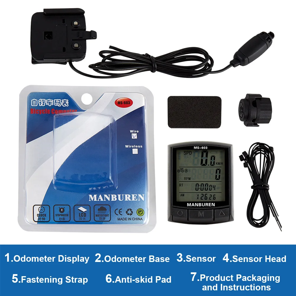 MTB Bike Digital LED Speedometer Watch Cycling Odometer Stopwatch for Road Bike with Sensor Bicycle Computer view 5