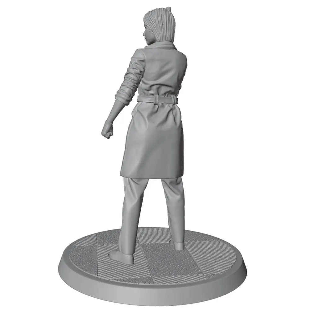 Figura de colección mujer con revólver 75mm resina sin pintar 1/24 - imagen 2