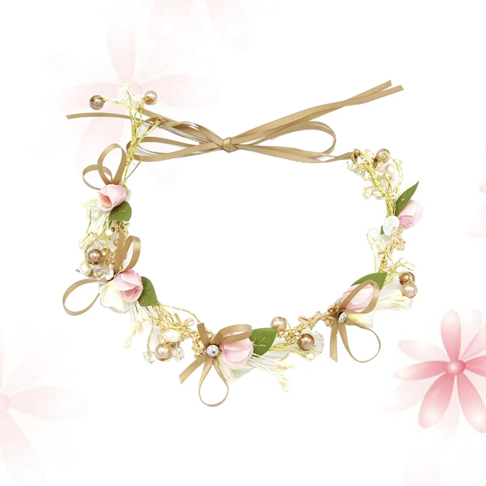 

Bowknot Flowers Wedding Headband Coffee Elegant Bridesmaid Bridal Headwear Hair Decorations for Weddings Parties Proms