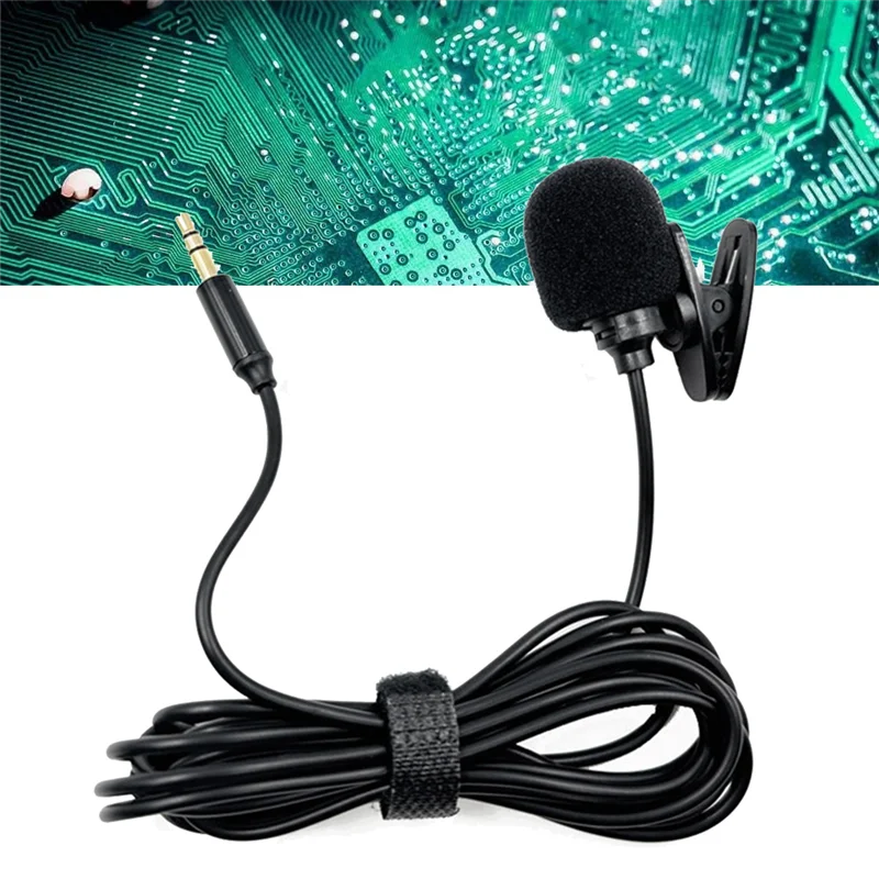 3CGRO-Lavalier Microfono Audio stereo Mini microfono cablato Spina da 3,5 mm per scheda audio Fotocamera PC Computer desktop 2M