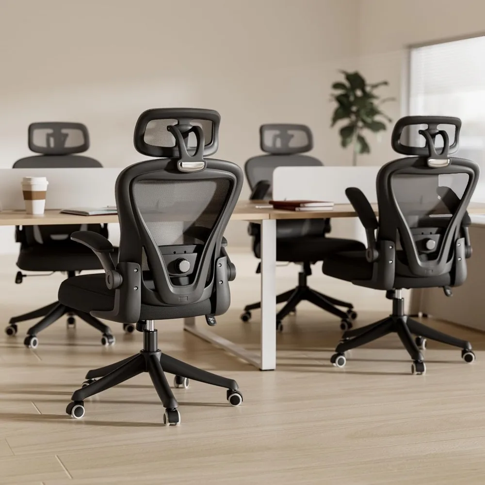 Ergonomic Office Chair,High Back Computer Desk Chair with Wheels,Comfy Mesh Office Chairs w/Adjustable Lumbar Support & Headrest