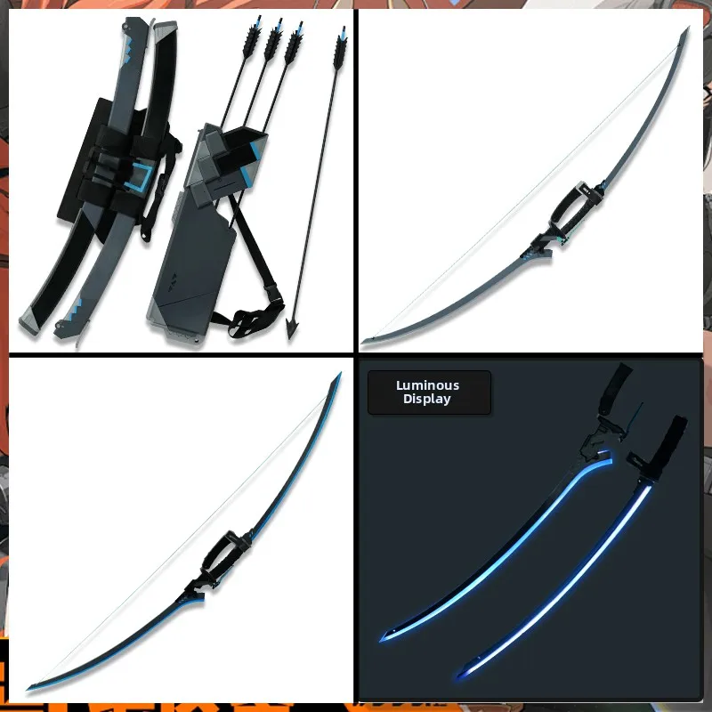 Rekwizyty do cosplayu Zero Absolute, strój, nienarzędzowana broń dwufunkcyjna, podwójny miecz, łuk, strzały bez pocisków, sakwa, pochwa na miecz