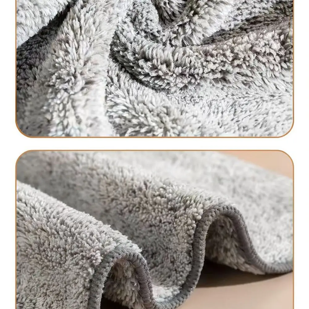 Absorbent Bamboo Charcoal Fiber Rag Kitchen Dishcloth Thickened Durable Cleaning Scrubber Efficient Oil Removing Wash Towel