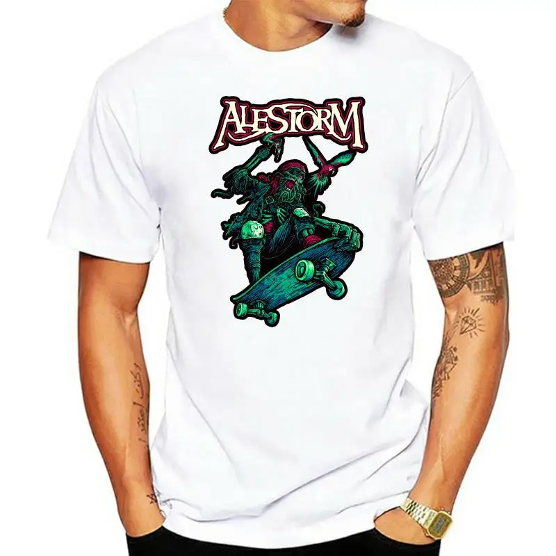 Alestorm T Shirt Pirate Pizza Party Skater Band Logo Mens Black