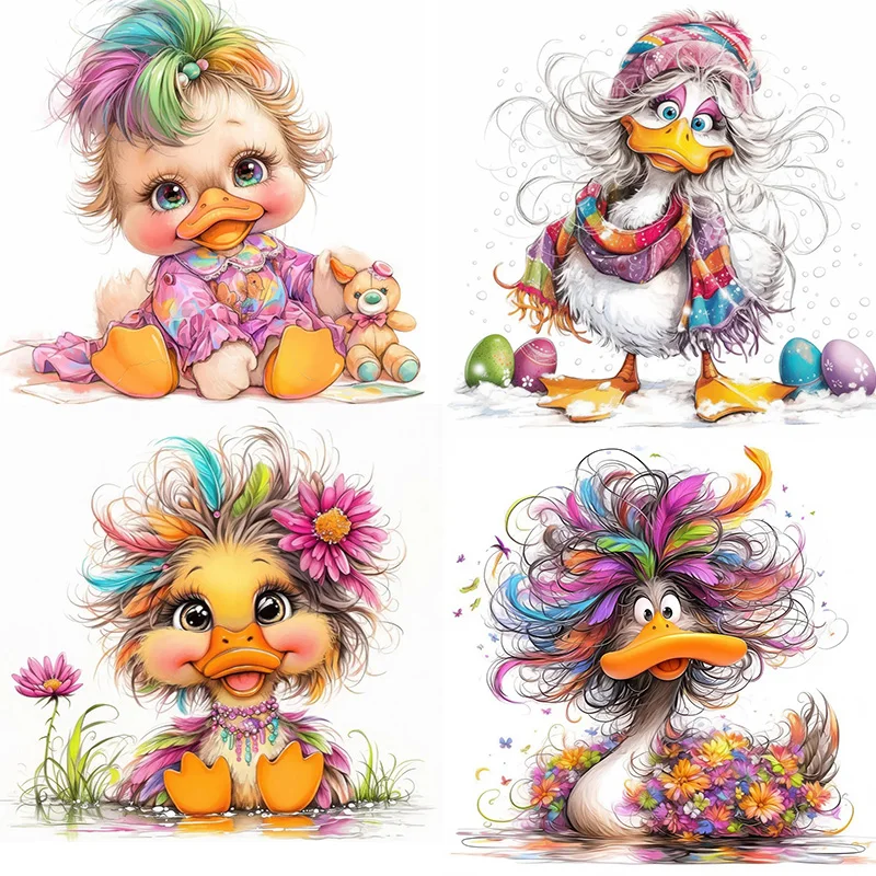 MT918# Quirky Duck Stickers Decoration for Living Room, Wall, Bedroom, Toilet and Home Decor Car Decals Self-Adhesive