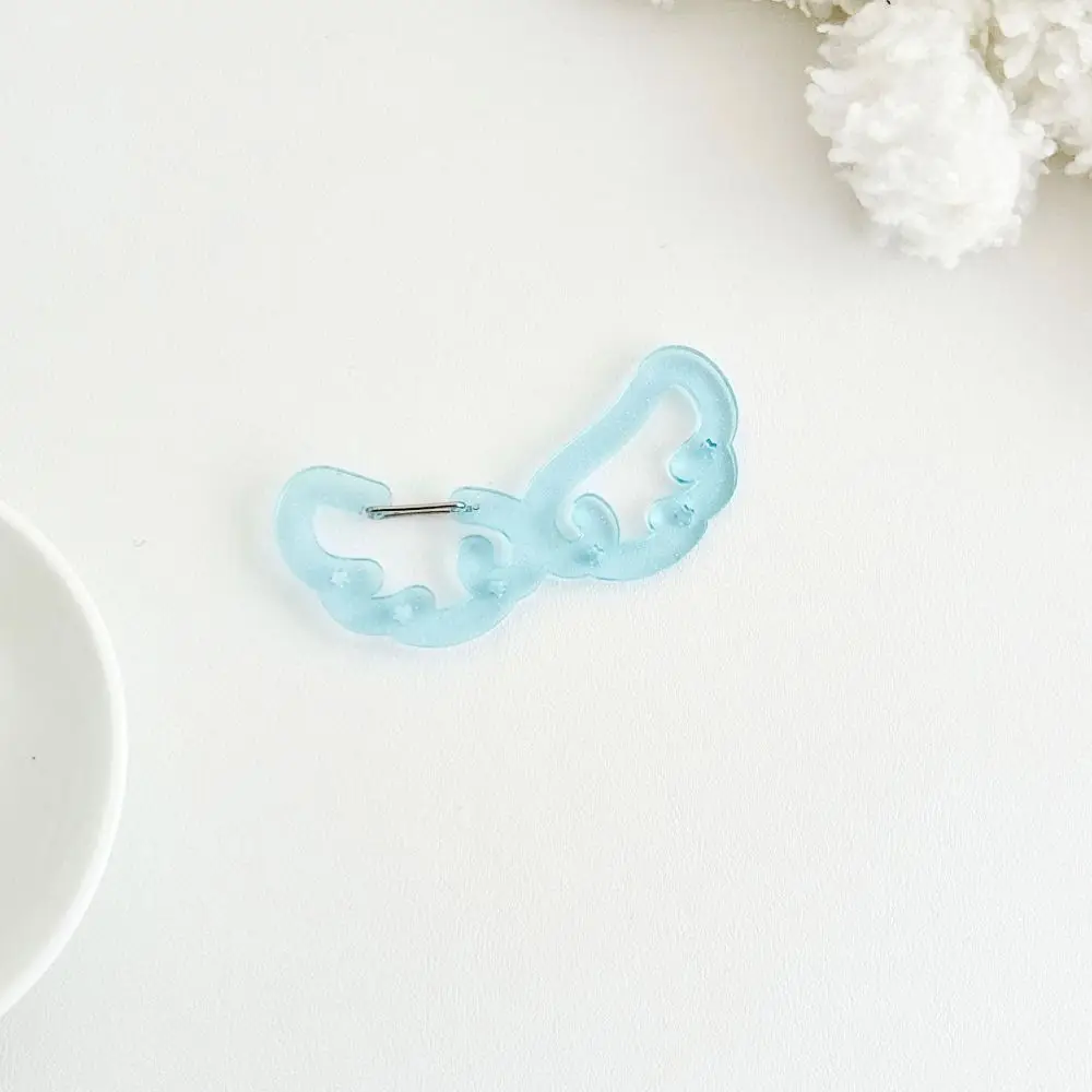 Cute Wings Stars Shape Carabiner Acrylic Candy Color Card Holder Keychain Multipurpose Keyring Hook