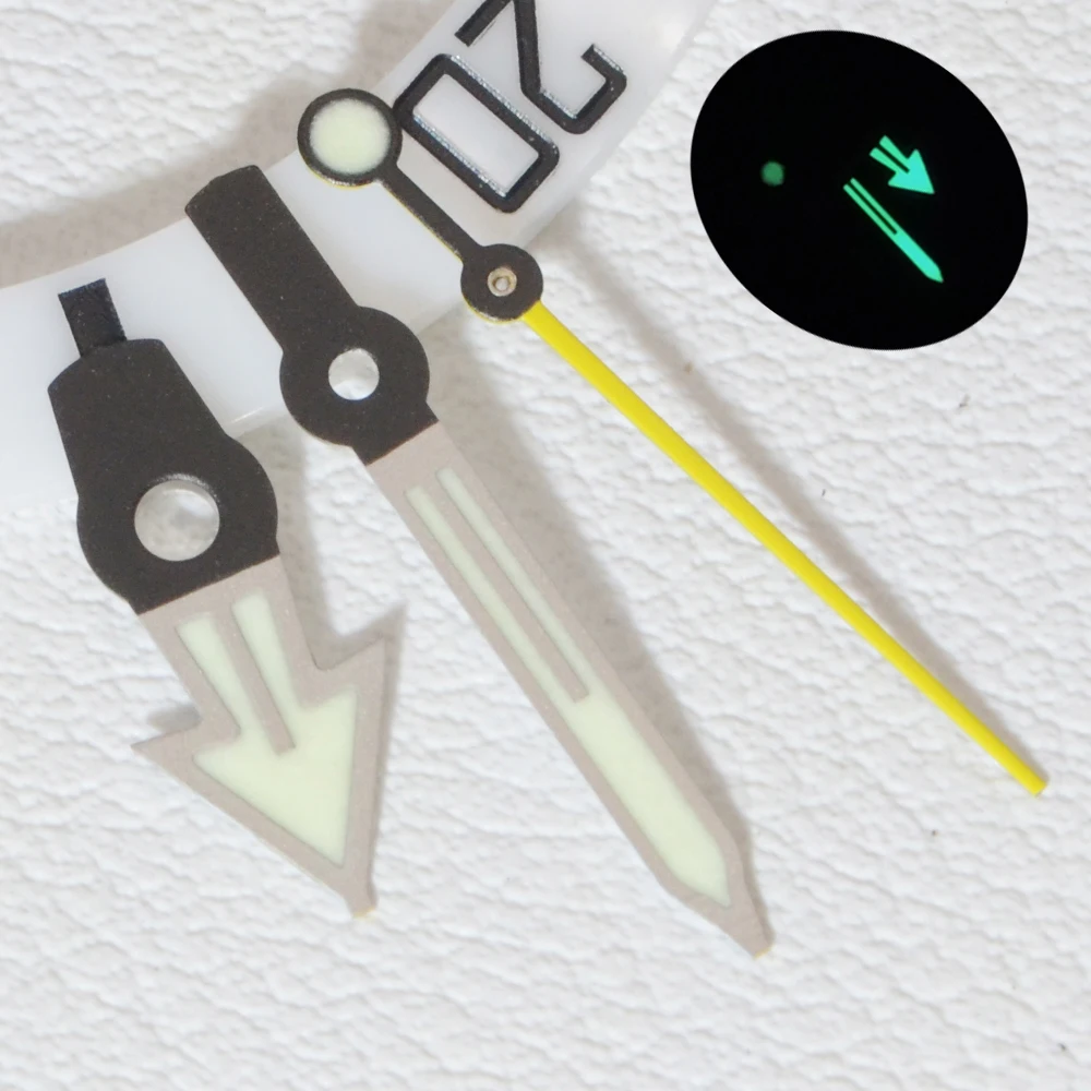 Triangle Hands Polished NH35 NH36 14*14*9mm Silver Black Watch Needles Green Luminous Watch Accessories Pointer
