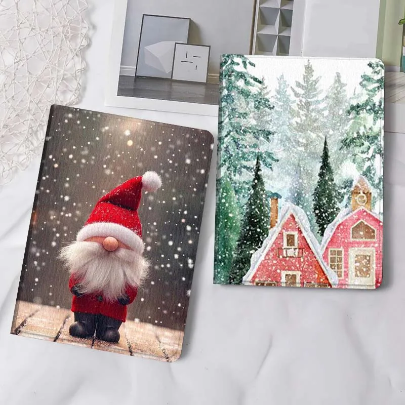 

Cute Santa Claus Christmas For iPad Pro Air Mini 2 3 4 5 6 7 6th 7th 10th 11th 10.2 9.7 10.5 11 Foldable Tablet Case Gift