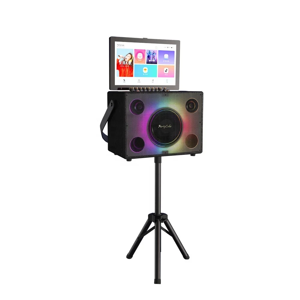 Various Songs PartyCube Portable Wireless Speakers with 14 inch Touch Screen for Entertainment Event Boombox