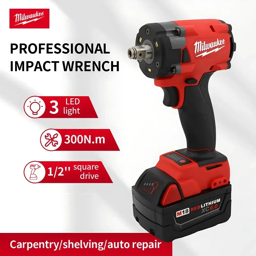 Milwaukee FIW212 Wrench Cordless Brushless Impact Wrench 300NM 18V Battery  Electric Cordless Screwdriver 4-speed Power Tool