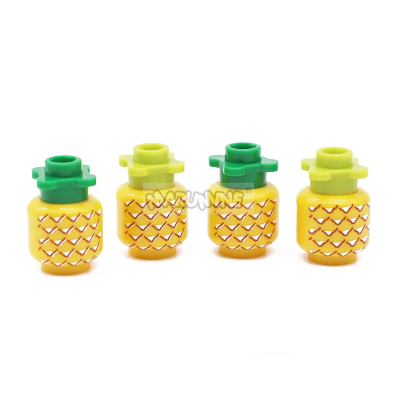 Marumine MOC Bricks Fruit 20PCS Pineapple Food Parts Construction with 3626 cpb1018 DIY City Friends Building Bricks Accessories