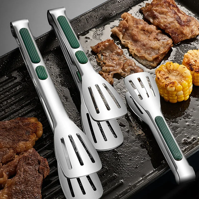 ​ Lebensmittelzange aus Edelstahl 304, Mehrzweck-Grill-, Grill- und Küchenzange zum Kochen, Servieren von Braten von Fleisch und Gemüse