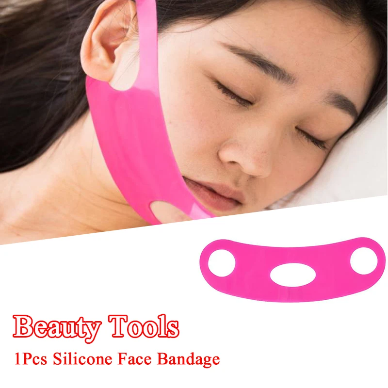 Fasciatura per il viso in silicone Linea V Shaper per il viso Mento Guancia Sollevamento Cintura Piega nasolabiale Cintura per massaggio facciale Bellezza per le donne Cura della pelle