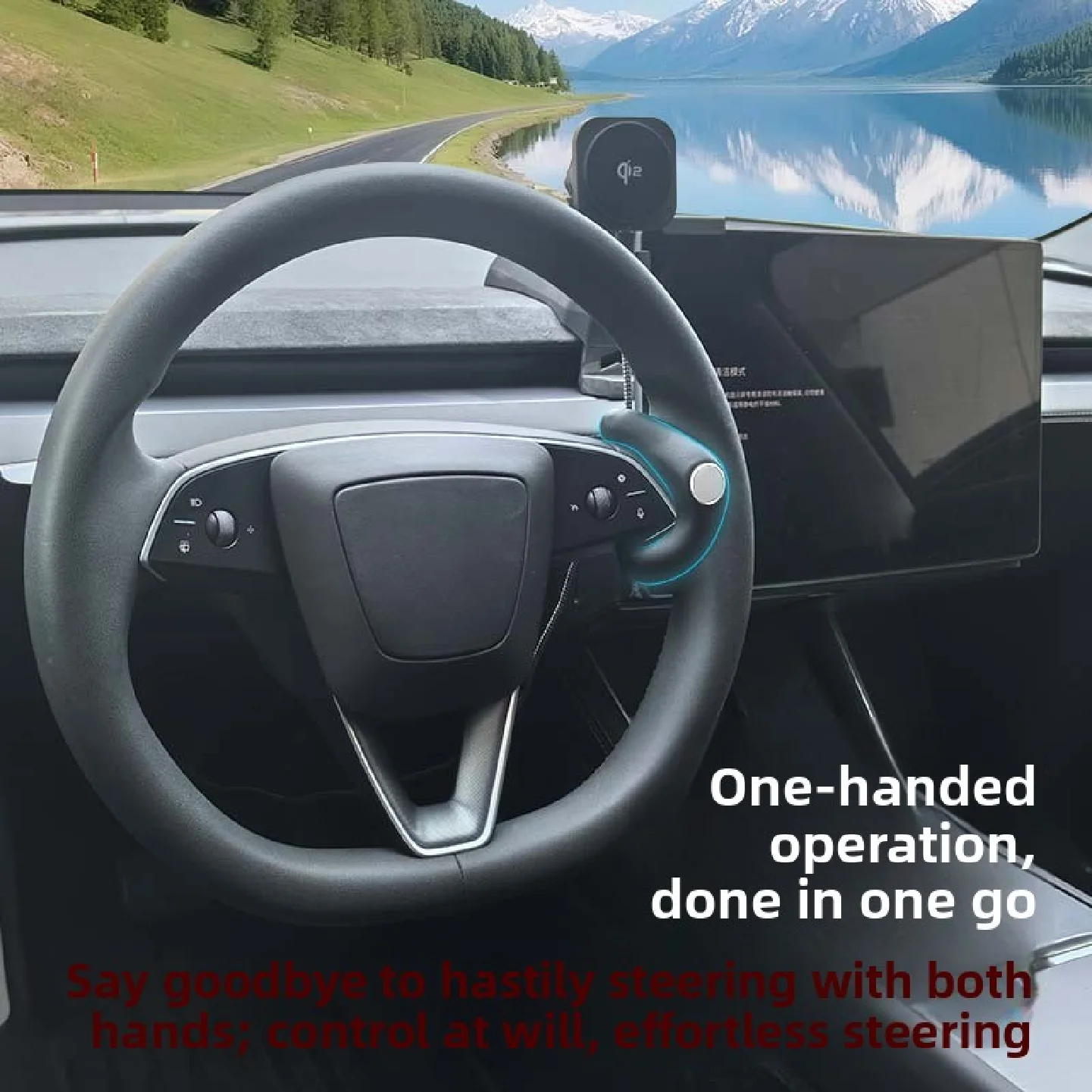2026 New Steering Wheel Spinner Knob for Tesla Model 3 Highland Model Y Juniper YL 2025-2026 One Hand Driving Aid - view 2