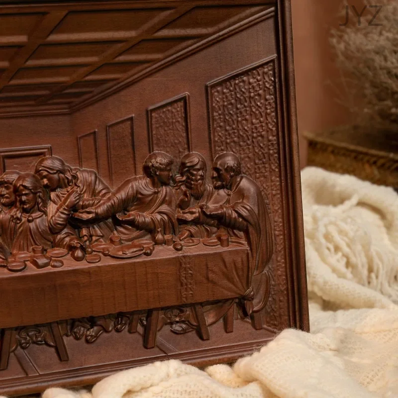 Famous Painting The Last Supper Mural Jesus Christ Home Decoration Wooden Carving Wall Decoration