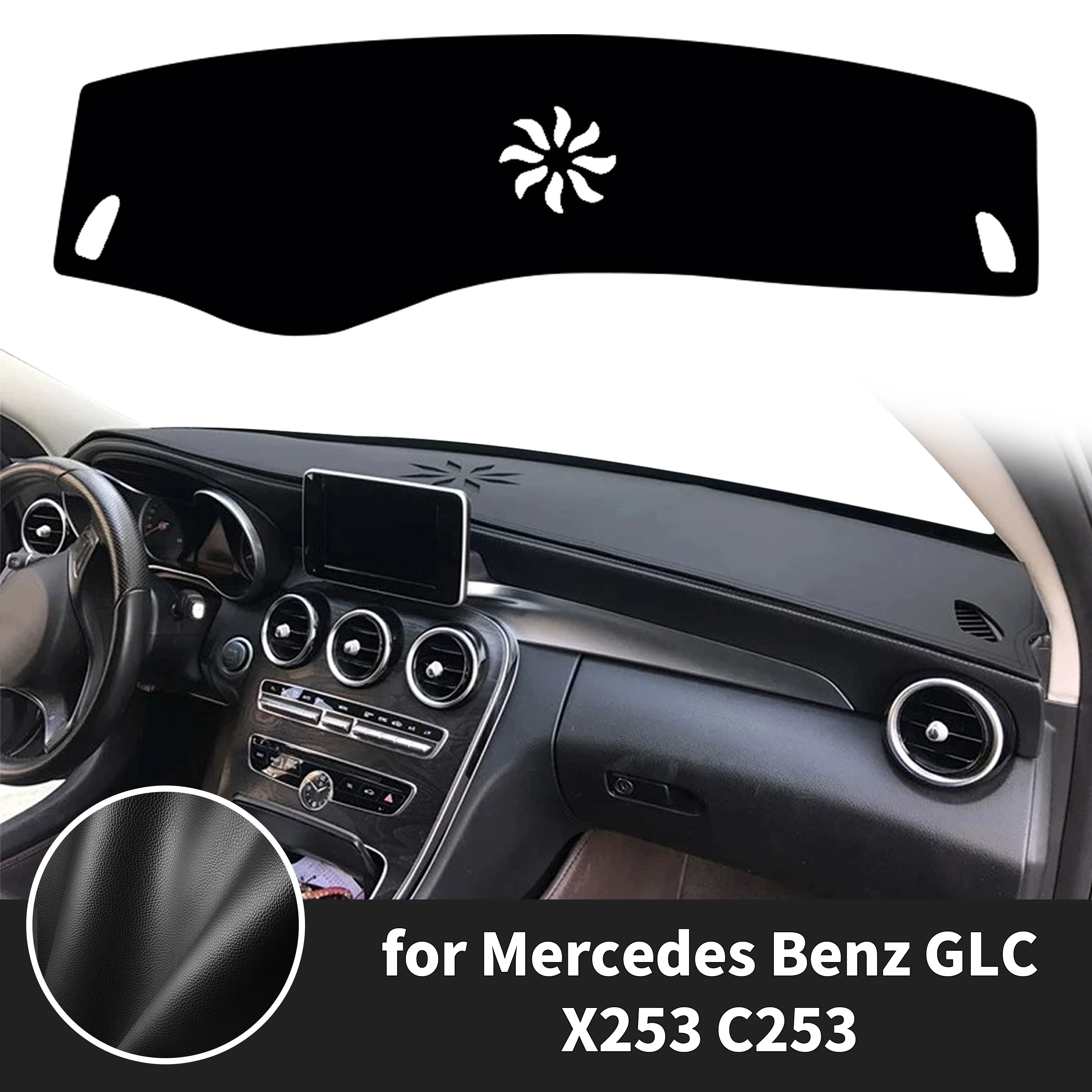 Couverture de tableau de bord pour Mercedes Benz GLC Class Coupé X253 C253 ​ ​ Tapis de tableau de bord anti-reflet et protection solaire pour tableau de bord