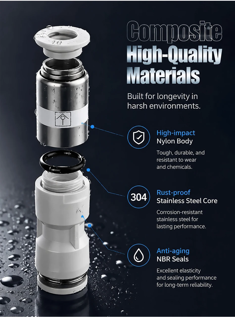 1PCS Pneumatic One-way Non Return Check Valve SPU Straight Control 4mm 6mm 8mm 10mm 12mmGas Pipe One-touch Push In Quick Connect T&I Online Store