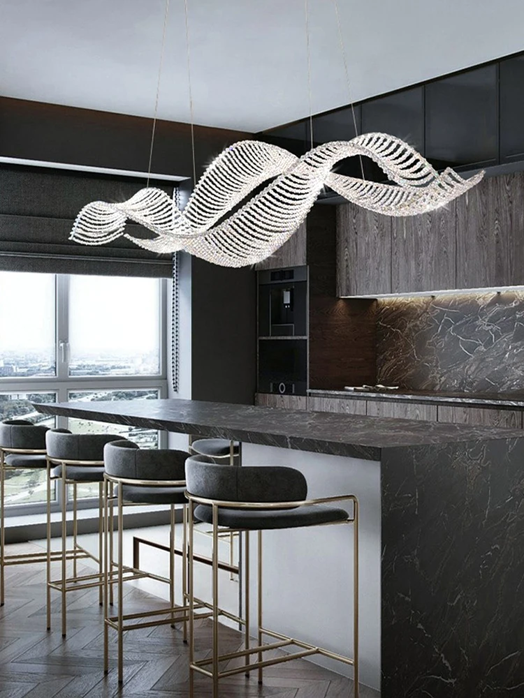 Post-modern Donut Luxury Crystal Bead Ceiling Chandeliers LED New Lustres Hanging Lamps Home Art Deco Lights for Living Room