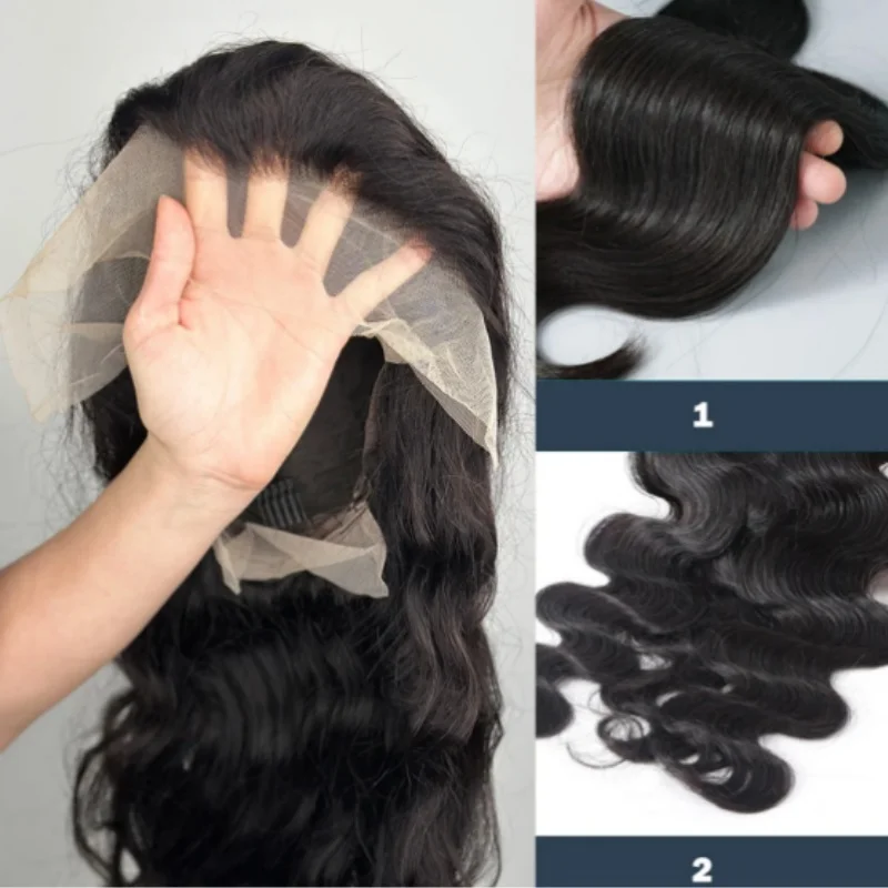 30 40Inch body wave human hair wigs 13x6 Lace Front Human Hair Wig 100% Real Human Hair 13x4 HD Lace Frontal Wig 250 Density image 6
