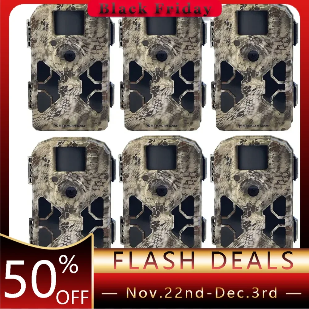 No Glow Trail Camera (Kryptek Camouflage 6-Pack) Bundle with 32GB Ultra SDHC UHS-I Memory Card (12-Pack) and USB 2.0 Card Reade