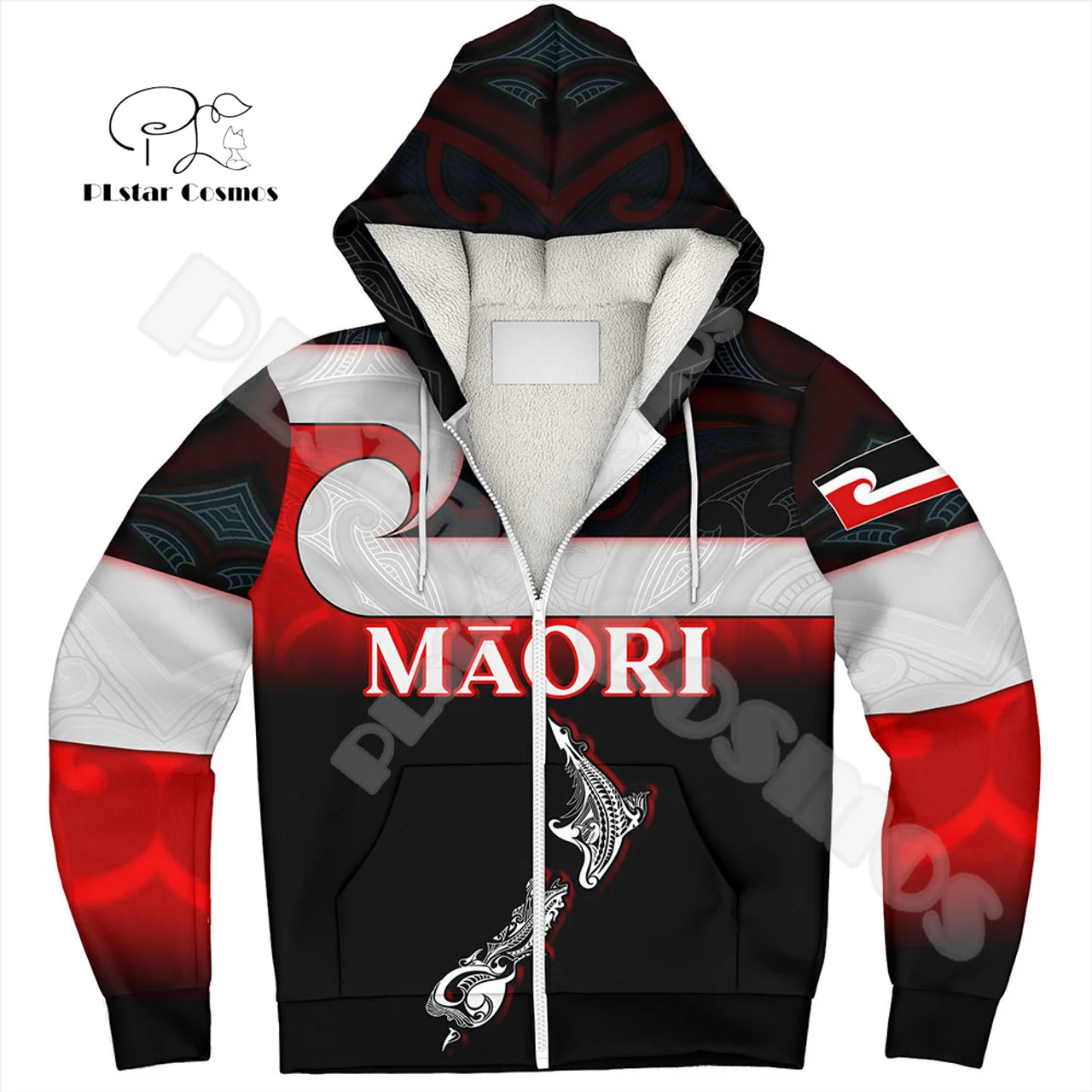 Nom personnalisé pays nouvelle-zélande Aotearoa Maori Rugby tatouage 3DPrint Harajuku automne hiver manteau chaud veste polaire sweat à capuche zippé 1