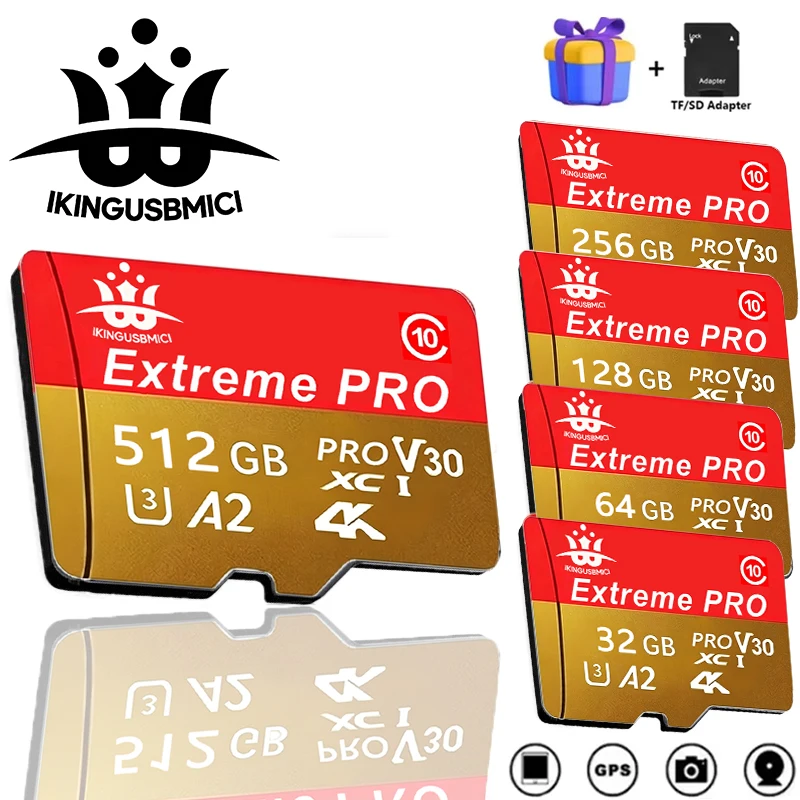 Class 10 Tf Flash Card Memory Smartphone Original Flash Mini Micro 32-64-128-256-512gb Quality High Quality High Speed Durable