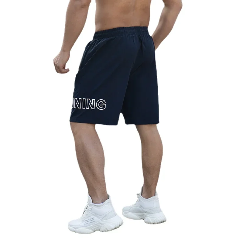 Men's Workout Shorts Gym Sports Casual Clothing Solid Color Fitness Running Quick Dry Breathable Training Five-Point Short Pants