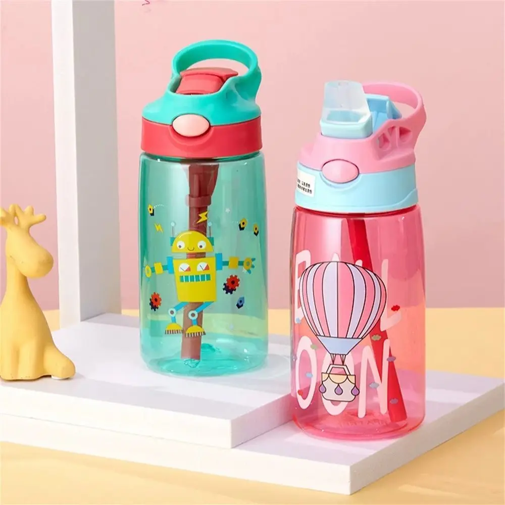 Transparent Clear BPA Free Straws Creative Cartoon Kid Water Sippy Cups Sports Bottles Baby Feeding Cup Children's Straw Bottle