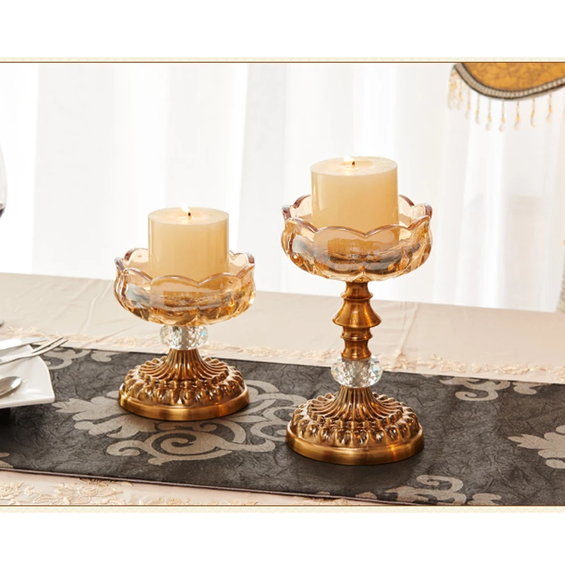 Nordic Home Decor Crystal Glass Candle Holders Wedding Centerpieces For Tables Candlestick Christmas Candelabra Room Decor