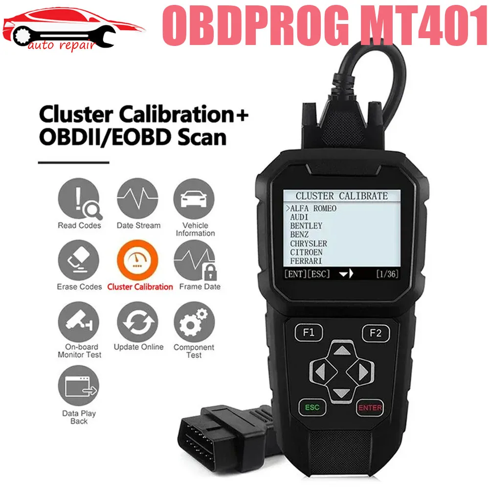 OBDPROG MT401 Cluster Calibration Narzędzie OBD2 Profesjonalny skaner OBD 2 Regulacja korekcji instrumentu Użyj nie ma potrzeby Internetu