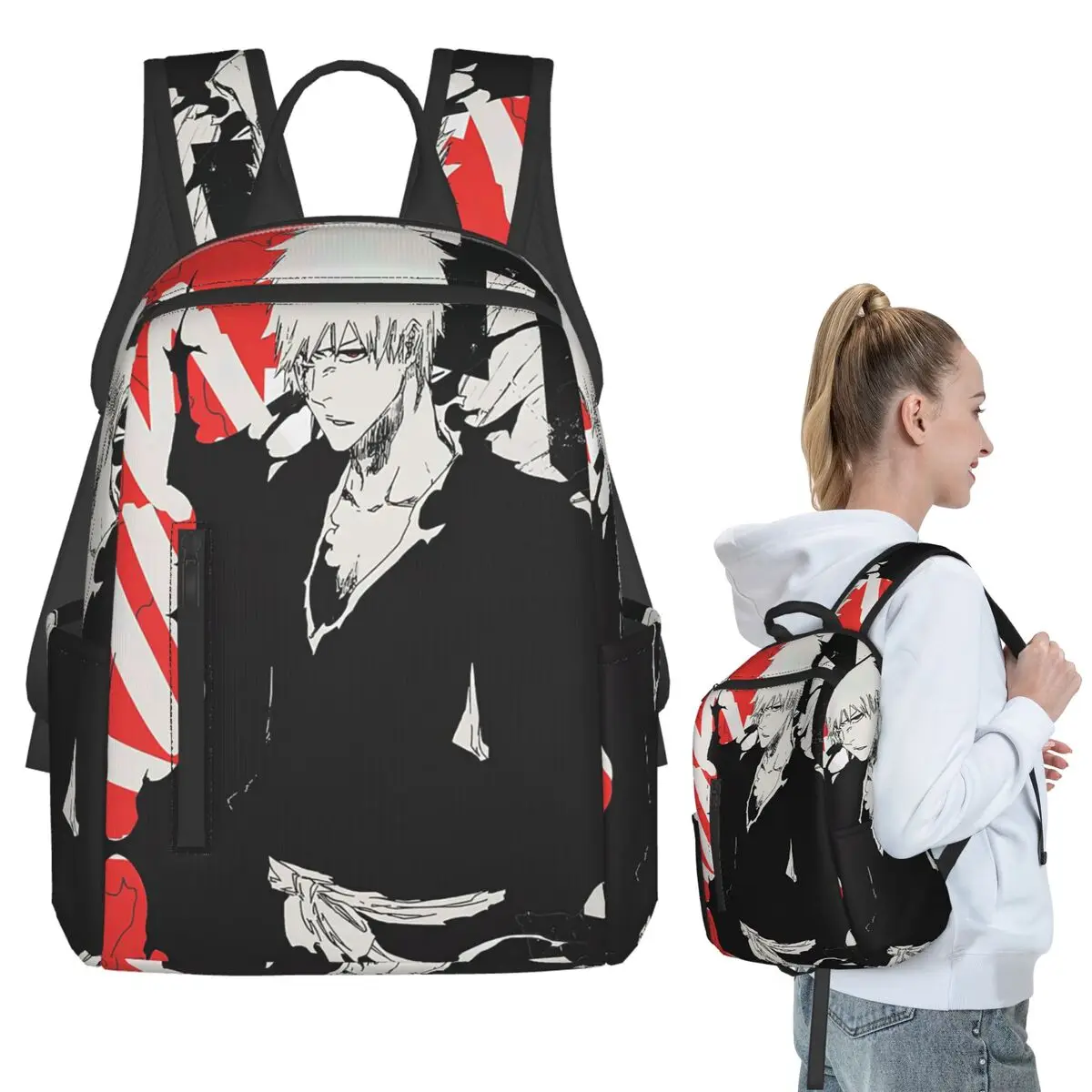 

Ichigo Kurosaki Anime Bleach Backpack Student BookBag Children School Bag Laptop Shoulder Bags Men Women