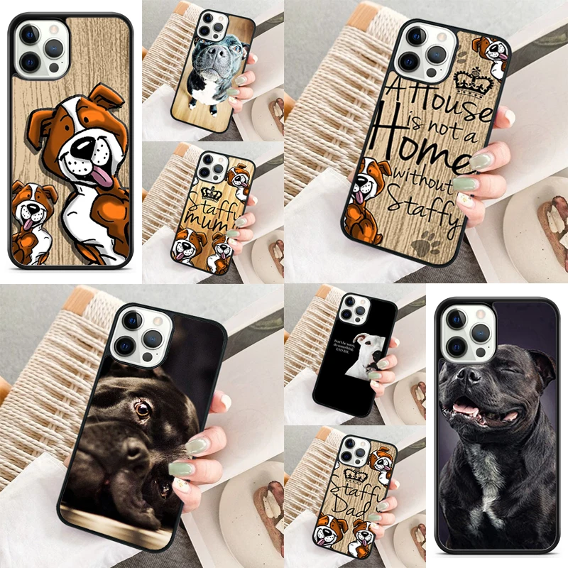 Staffordshire Bull Terrier Staffy Dog Phone Case For iPhone 16 15 14 11 12 13 Pro  XR XS MAX Plus coque Cover Shell