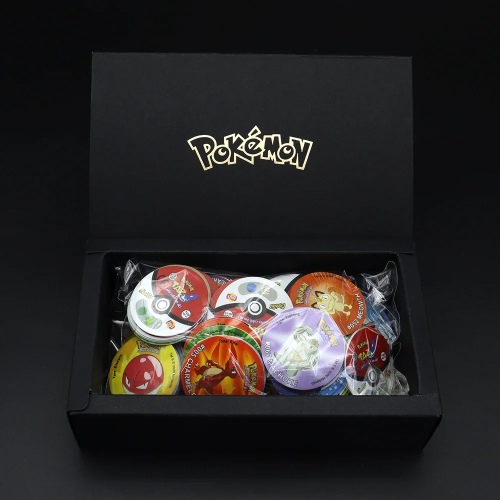 Pokemon Tazos 1/ 2 Generation Strokes Box 100/160pcs Round Collectible Card Album Series Trainer Pogs Cheetos Chipitaps Tazos