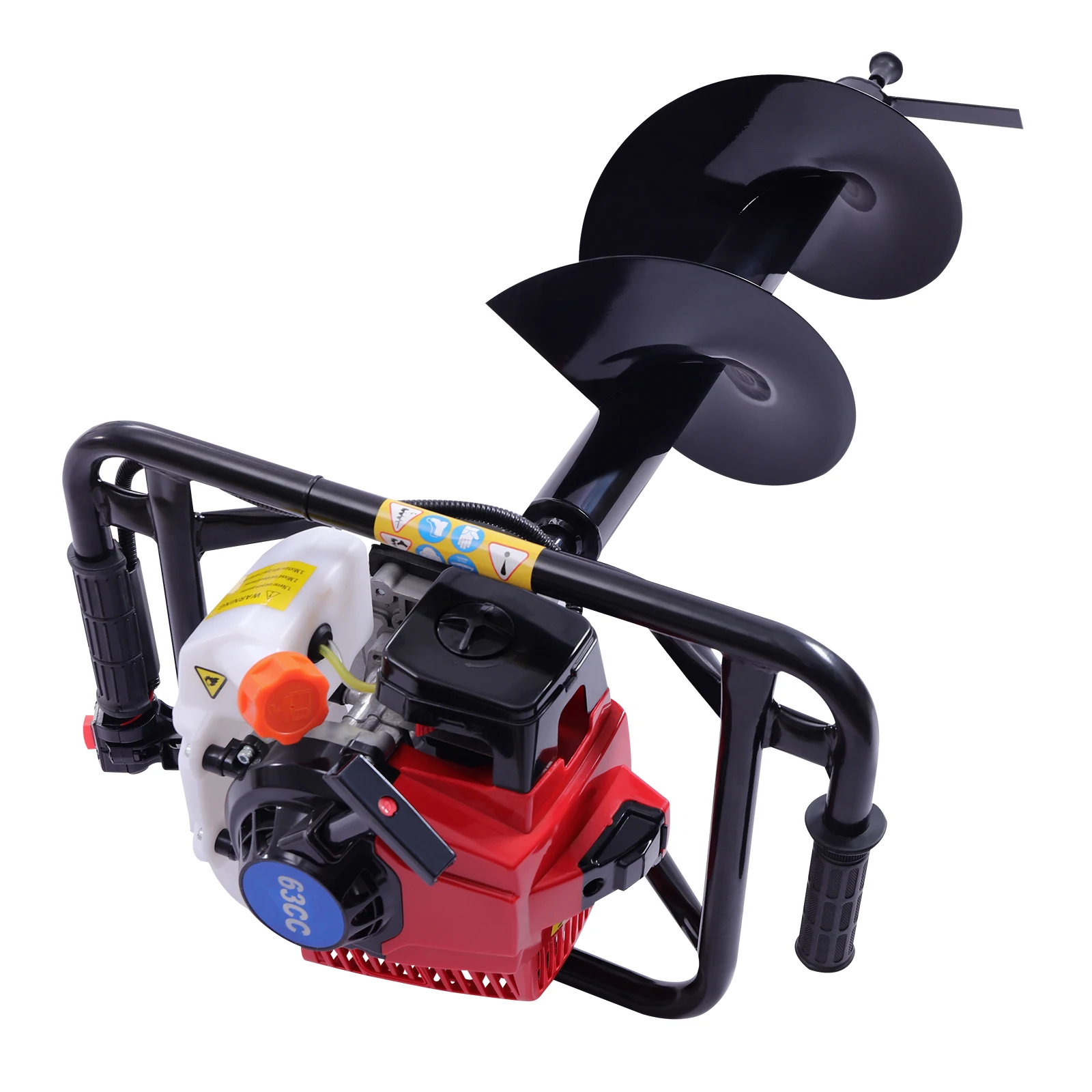 V-Type 63CC 2 tempi Gas Post Hole Digger Plant Fence One Man coclea con coclea Bit