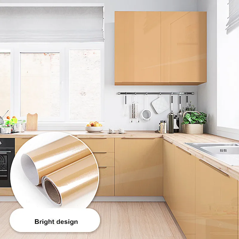 Self Adhesive Decorative Film for Kitchen Cabinets, Bright Matte Series, Waterproof Countertop Wall Sticker, Contact Paper