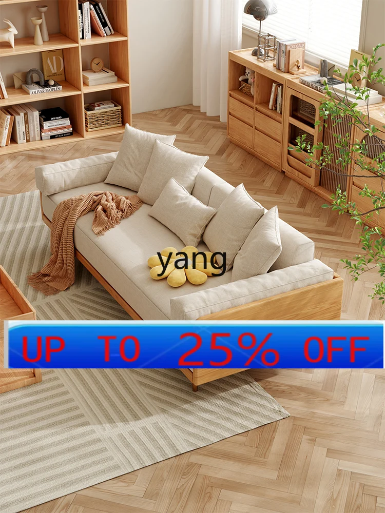 LMMsolid wood folding dual-purpose simple small apartment double telescopic pull-out multi-functional sofa