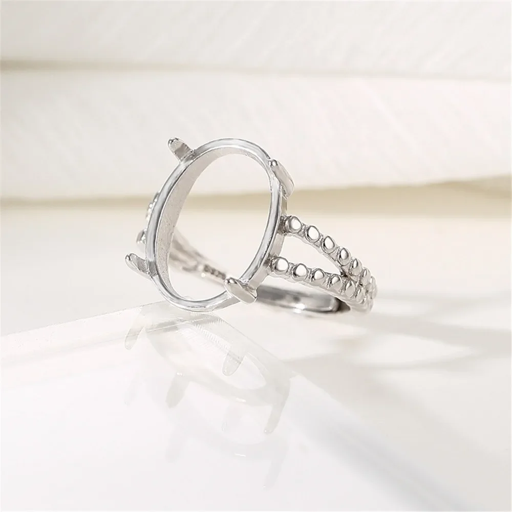 

Регулируемое кольцо из серебра 925 пробы с покрытием из белого золота для овальных кабошонов 10x11 мм/12x14 мм/12x16 мм/13x18 мм