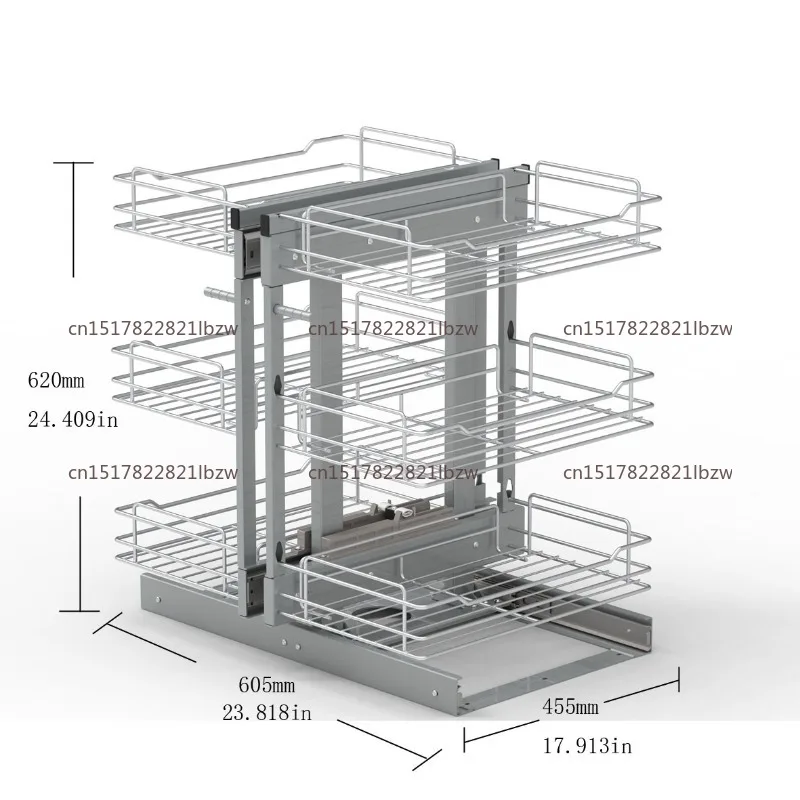 Cabinet Corner Pull-out Basket Kitchen Tempered Glass Seasoning Basket Drawer Style Storage Rack