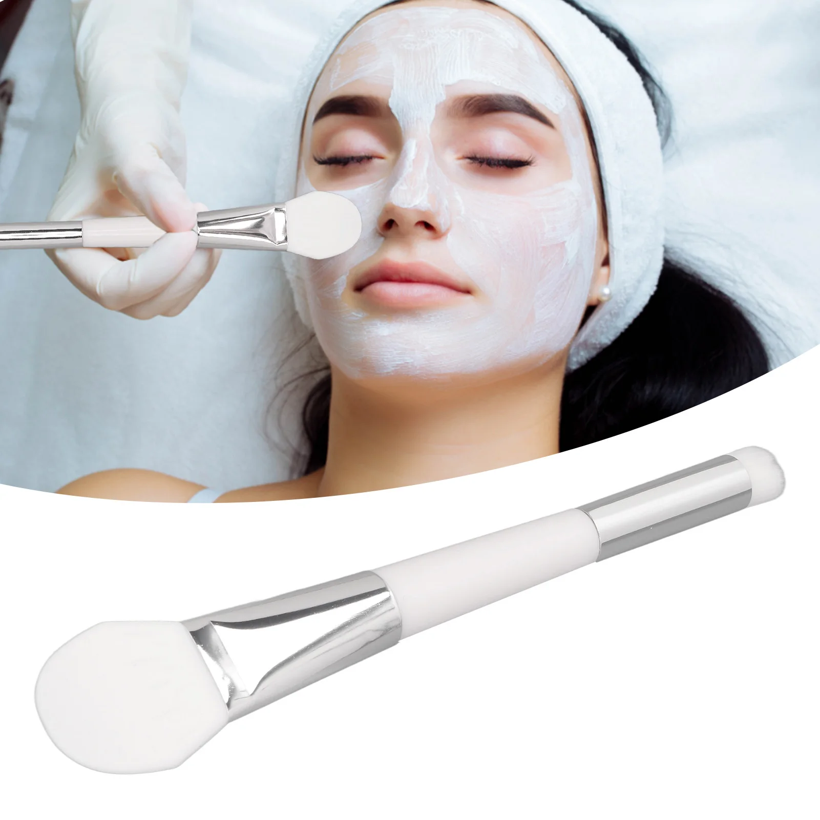 5pcs Double Headed Mask Brush 2 In 1 Silicone Mask Applicator Blackhead Remover For Home Beauty Salon