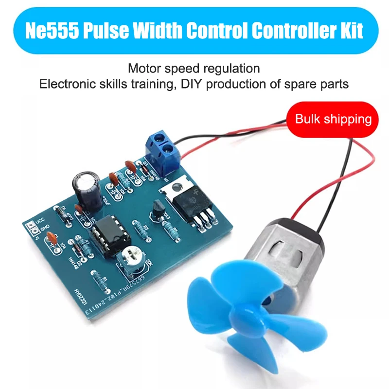 DIY NE555 DC Motor Pulse Width Speed Controller Electronic Soldering Practice Loose Partsnic Kit Physics Teaching Supplies