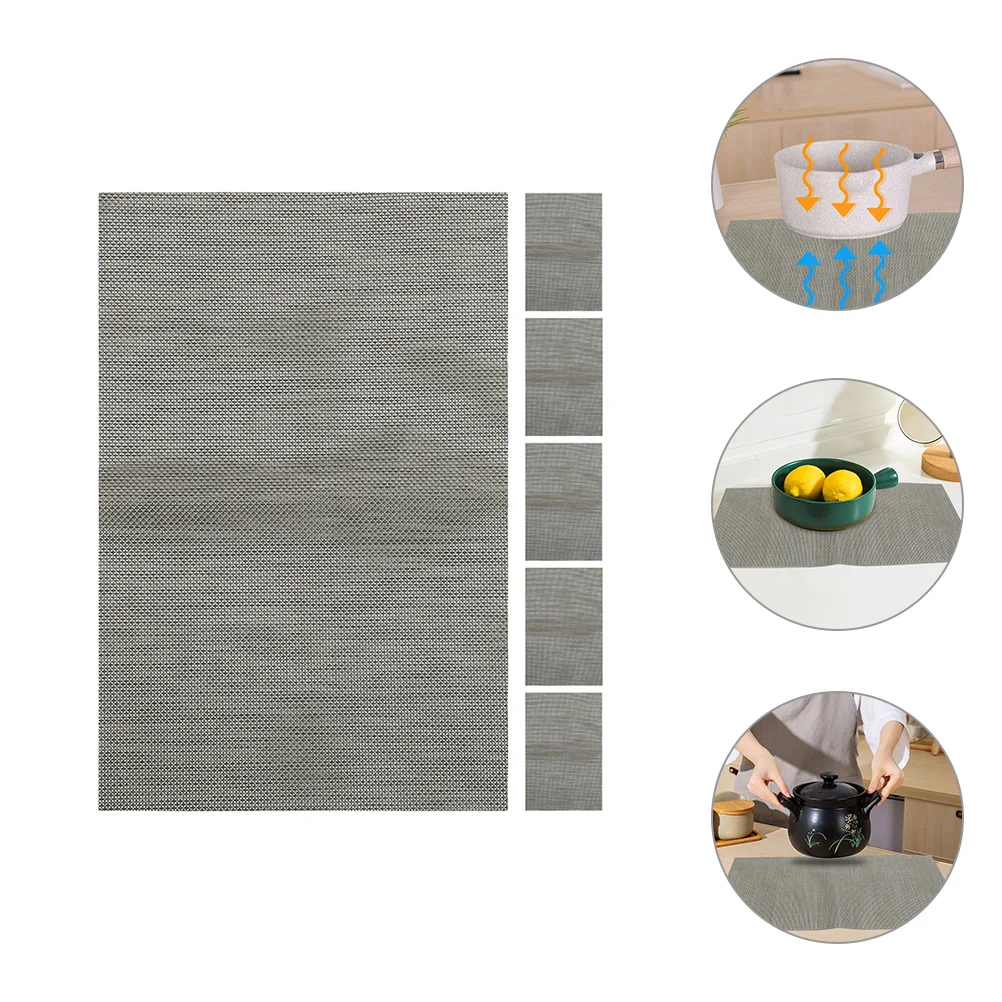 

6pcs Pvc Placemats Non-Slip Heat Insulation Dish Dining Table Coaster Bowl Mat Comfortable Decorative Restaurant Wedding