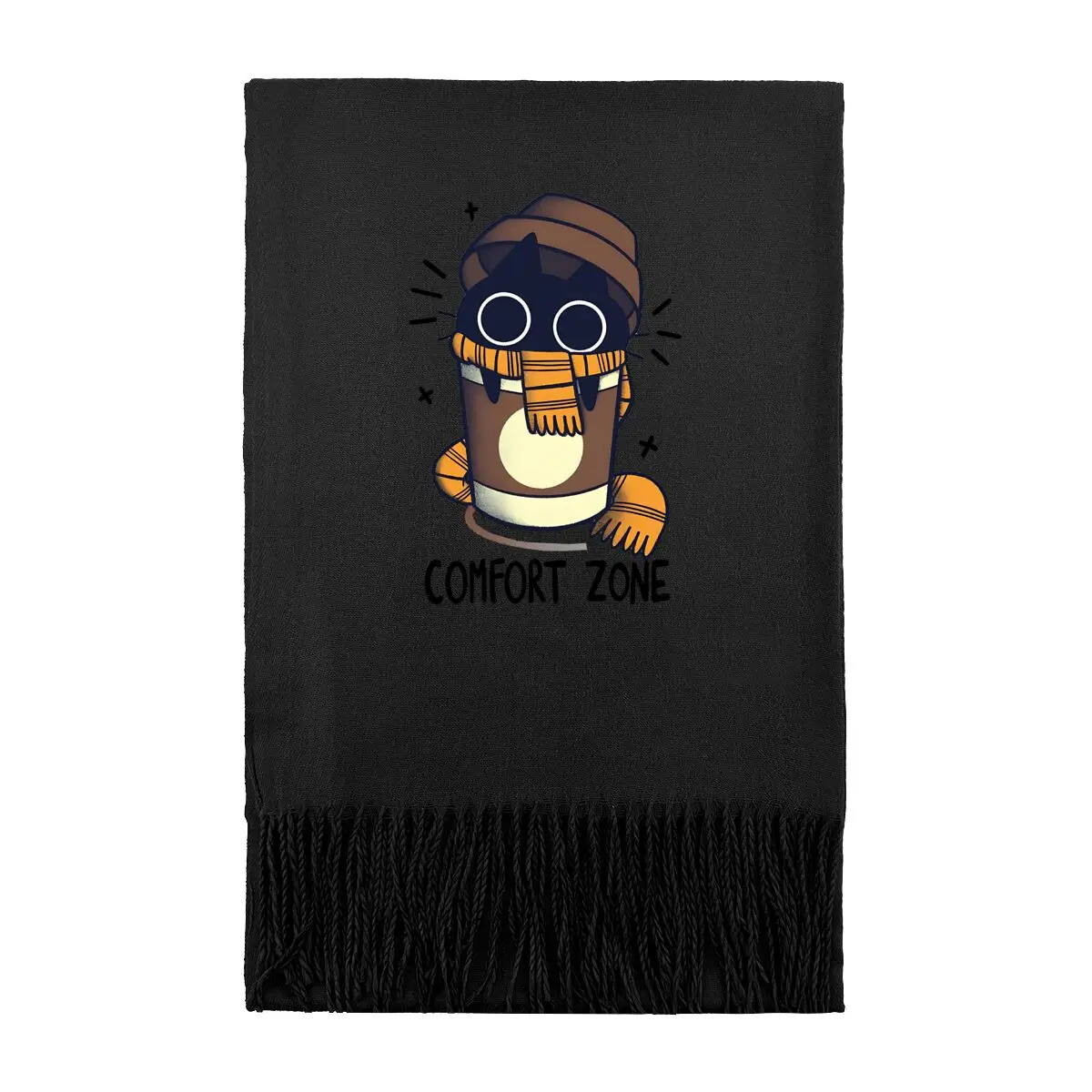 

Зона комфорта, милый дизайн персонажа, мужской и женский модный шарф расширенной длины, зимний теплый