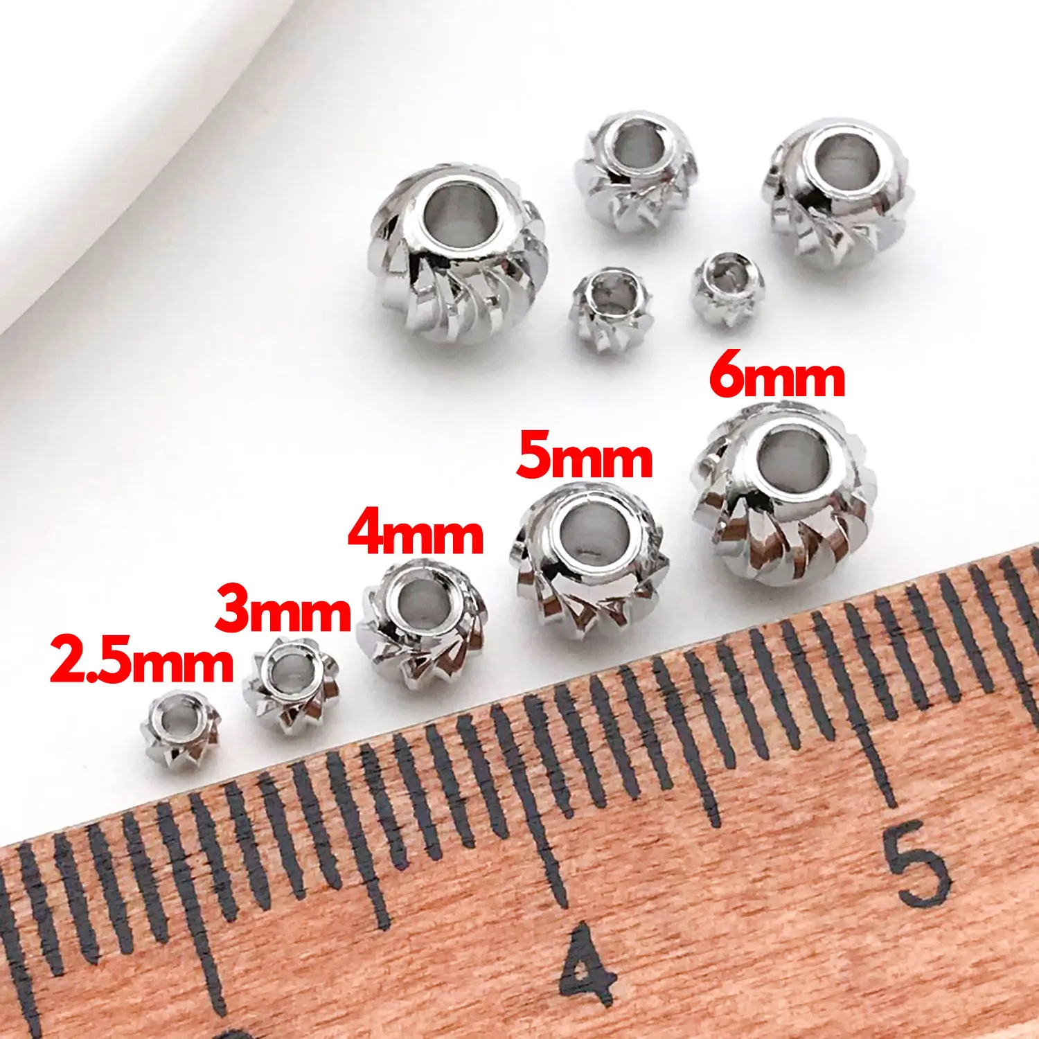 20pcs 18K Real Gold Plated Brass Striped Cut Flower Spacer Beads For DIY Bracelet Necklace Earrings Jewelry Making Accessories