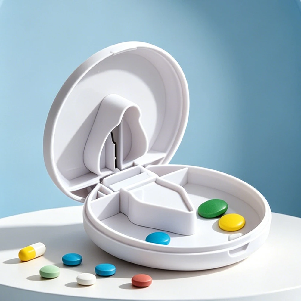 Portable Mini Smal Pill Cutter Splitter Divide Storage Case Medicine Cut Compartment Box Holder Pill Splitters