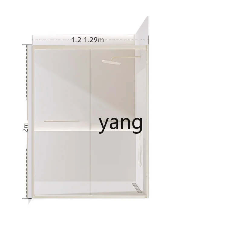 

cx zigzag double sliding door shower room glass partition toilet isolation dry and wet separation milk white