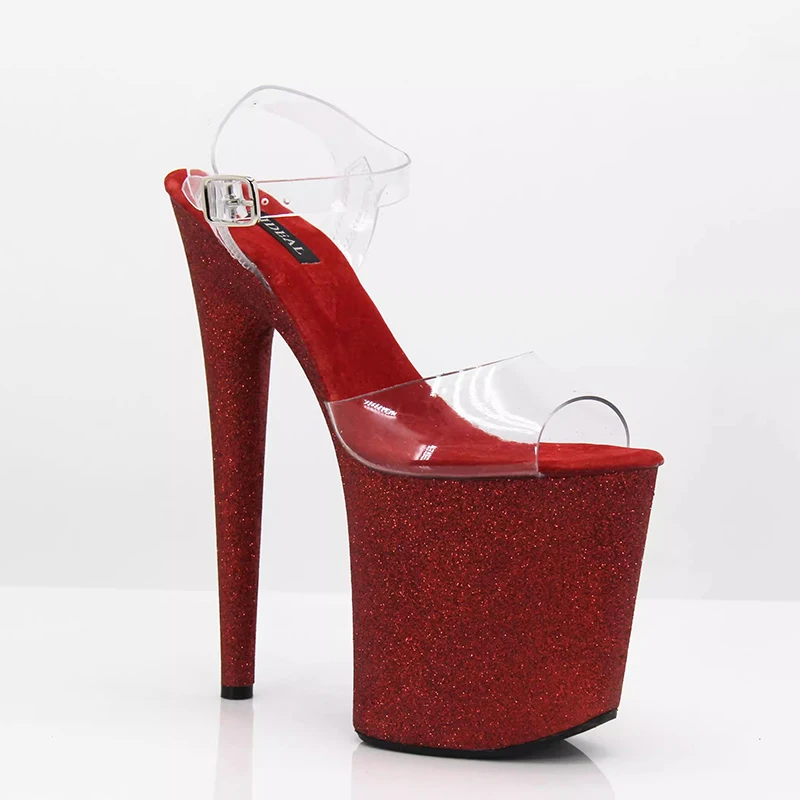 New Model Steel Tube Dance Shoes 15cm 17cm 20CM Stage Show Silver Red Dress Ultra High Heel Women's Sandals